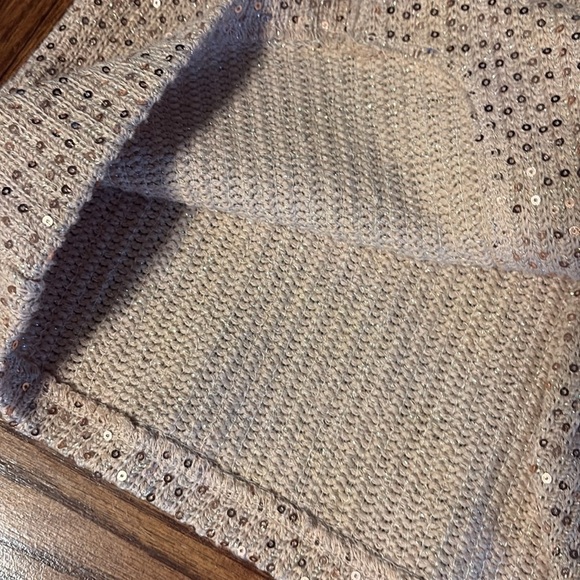 ECI New York Elegant Sequin-Embellished Jacket blazer blush rose gold sequins L - Picture 8 of 16